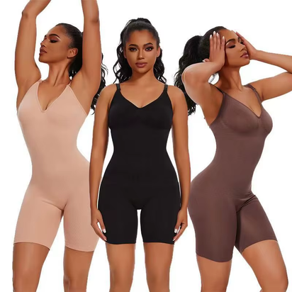 Women's Seamless High Waist Tummy Control Bodysuit Shapewear with Flat Belly Design