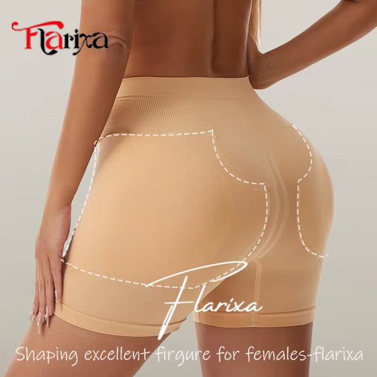 Flarixa Women's Butt Lifter Shaper Panties with Removable Pads - Hip Enhancing Shapewear Shorts