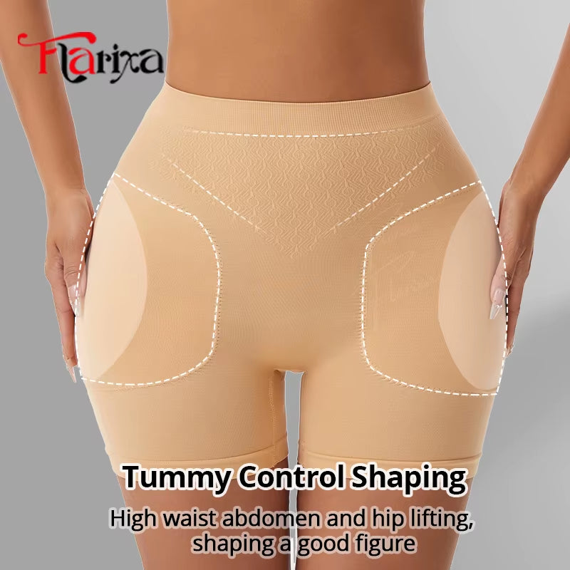 Flarixa Women's Butt Lifter Shaper Panties with Removable Pads - Hip Enhancing Shapewear Shorts