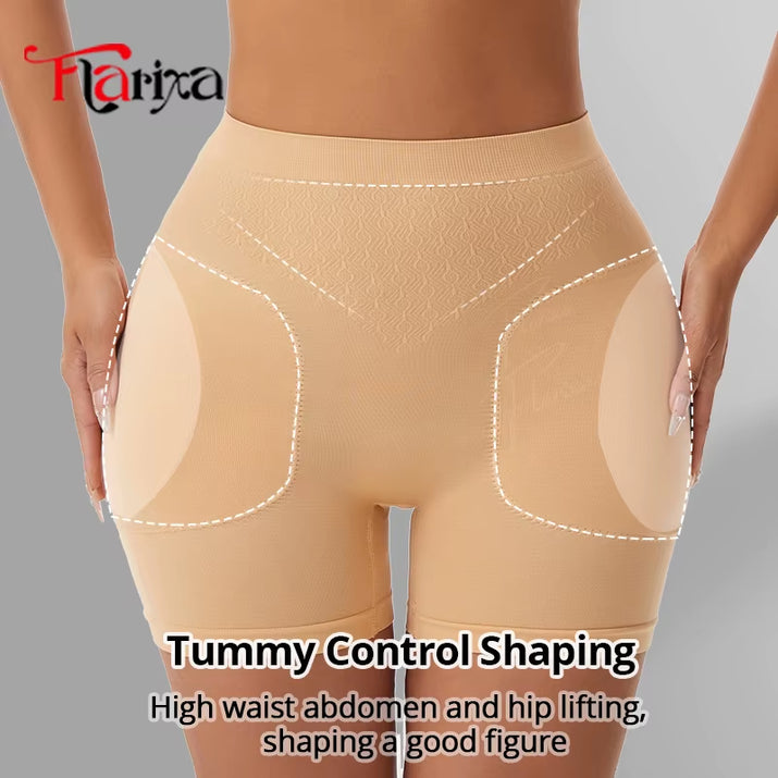 Flarixa Women's Butt Lifter Shaper Panties with Removable Pads - Hip Enhancing Shapewear Shorts
