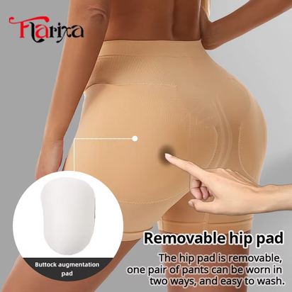 Flarixa Women's Butt Lifter Shaper Panties with Removable Pads - Hip Enhancing Shapewear Shorts
